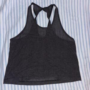 Gray mesh athletic tank top
